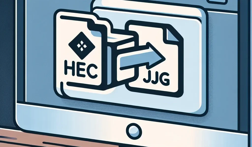 "Illustration of converting HEIC to JPG format step-by-step for easy file management, featured in the article 'Cara Mudah Mengubah HEIC ke JPG: Panduan Lengkap'."