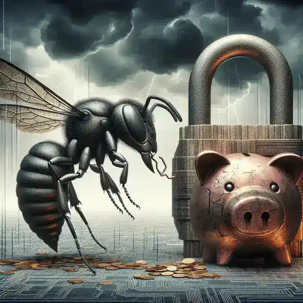 "Ilustrasi hacking: Seorang hacker menggunakan teknik phishing untuk mengakses dan menguras rekening bank secara online, peringatan waspada bagi pengguna internet."